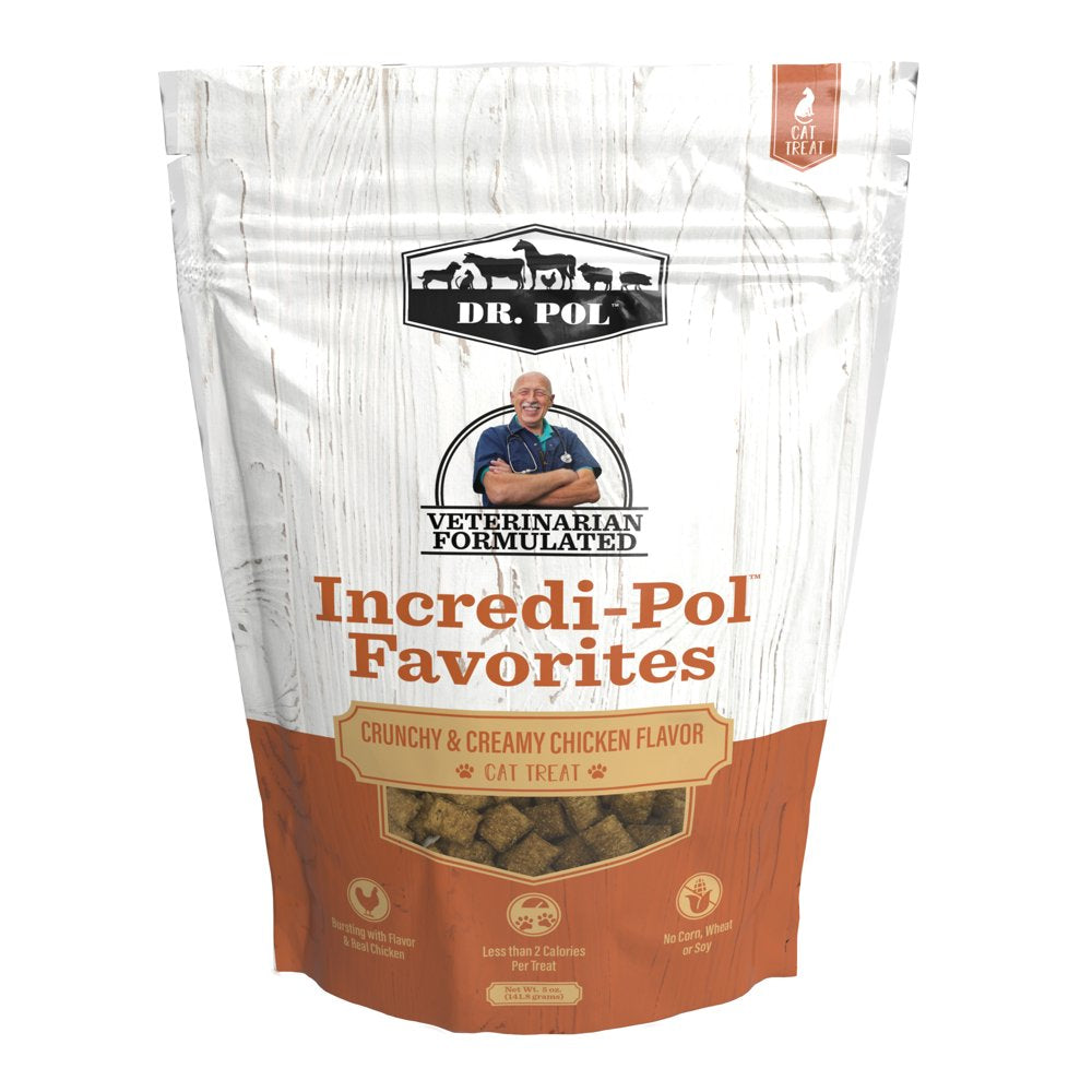 Dr. Pol Incredi-Pol Favorites Crunchy Shell/Creamy Center Chicken Flavor Cat Treats, 5 Oz. Bag