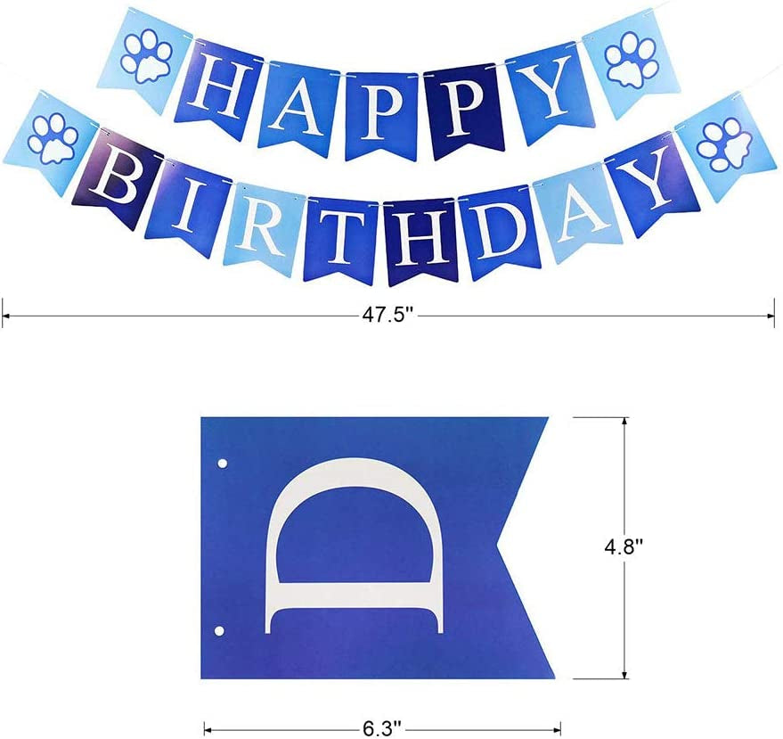 ADOGGYGO Dog Birthday Boy Bandana - Dog 1St Birthday Party Supplies - Dog 1St Birthday Hat Scarf Happy Birthday Banner Dog Boy First Birthday Outfit for Dogs Pets (Blue Hat&Scarf&Collar&Banner) Animals & Pet Supplies > Pet Supplies > Dog Supplies > Dog Apparel ADOGGYGO   