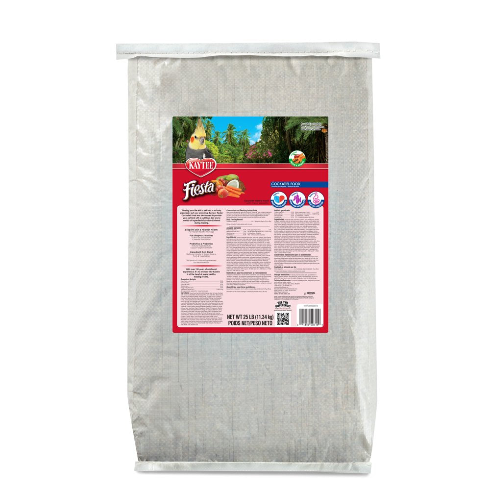 Kaytee Fiesta Cockatiel Pet Bird Food, 25 Lb Animals & Pet Supplies > Pet Supplies > Bird Supplies > Bird Food Central Garden and Pet   