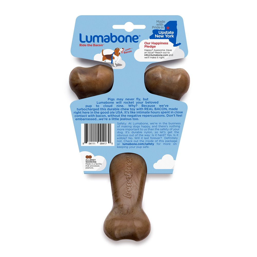 Lumabone Real Bacon Durable Wishbone Dog Chew Toy, Medium Animals & Pet Supplies > Pet Supplies > Dog Supplies > Dog Toys Lumabone   