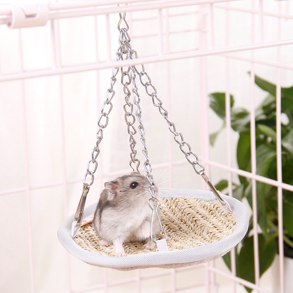 SPRING PARK Hanging Bed for Small Animals, Straw Woven Warm Hammock Nest, Critter Cage Accessories Bedding for Hamster Hedgehog Gerbil Rat Animals & Pet Supplies > Pet Supplies > Small Animal Supplies > Small Animal Bedding SPRING PARK   