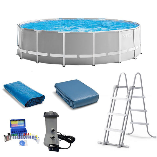 Intex 15Ft X 48In Prism Frame round Pool & Taylor Chlorine Ph Alkaline Test Kit Animals & Pet Supplies > Pet Supplies > Fish Supplies > Aquarium & Pond Tubing Intex   