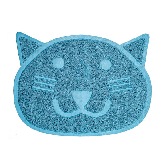 Fresh Step Blue Cat Shaped Litter Trapper Keeper Mat Animals & Pet Supplies > Pet Supplies > Cat Supplies > Cat Litter Box Mats Fetch for pets   