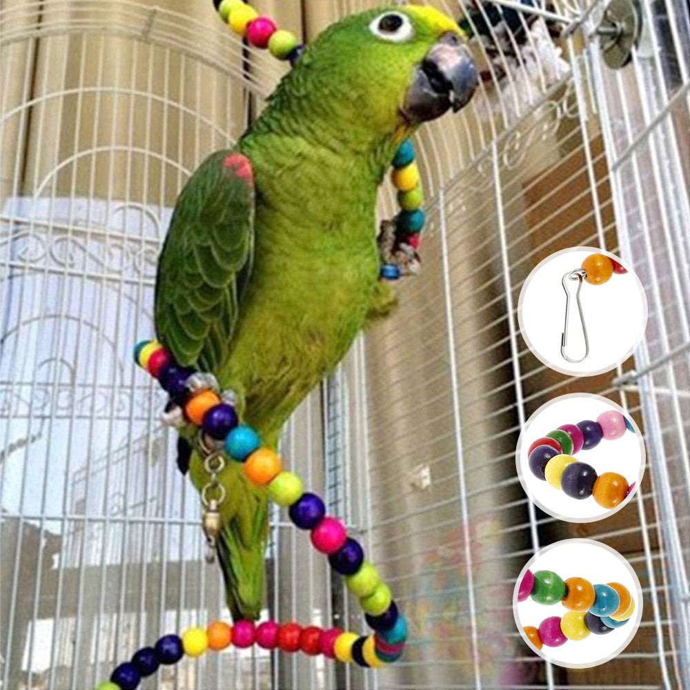 HOTBEST 7 Piece Birds Cage Swing Set, Colorful Pet Bird Cage Hammock Swing Toy Parrot Chewing Swing Hanging Perch with Bell for Parakeets, Macaws, Conures, Budgies, Lovebirds, Mynah, Finches Animals & Pet Supplies > Pet Supplies > Bird Supplies > Bird Toys HOTBEST   