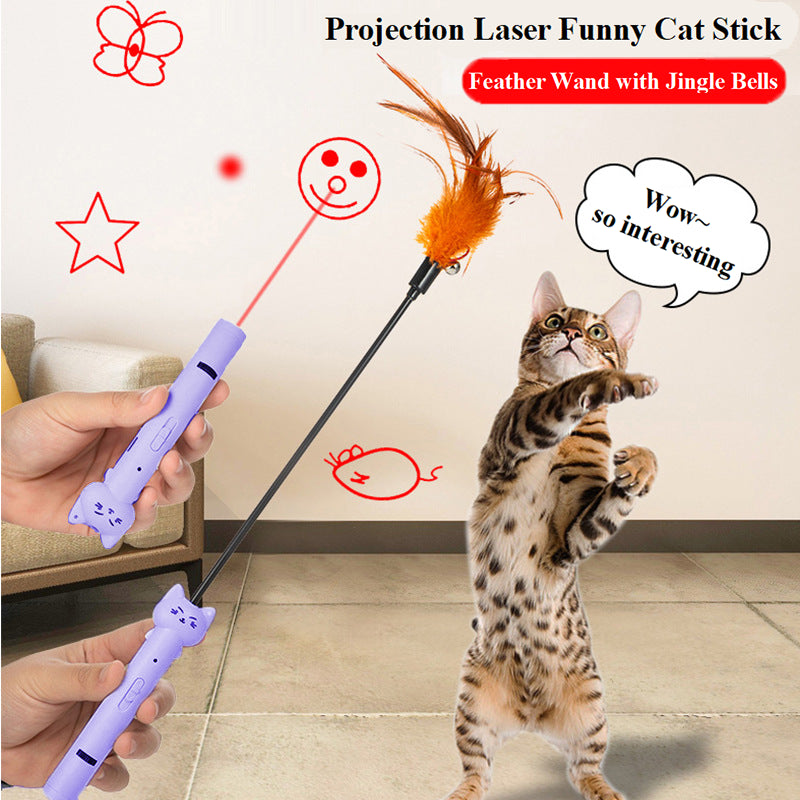 Pet Cat Toys USB Laser Pointer for Cats,Cat Toy Feather Wand with Jingle Bells Animals & Pet Supplies > Pet Supplies > Cat Supplies > Cat Toys Shenzhenpannizhekejiyouxiangongsi   