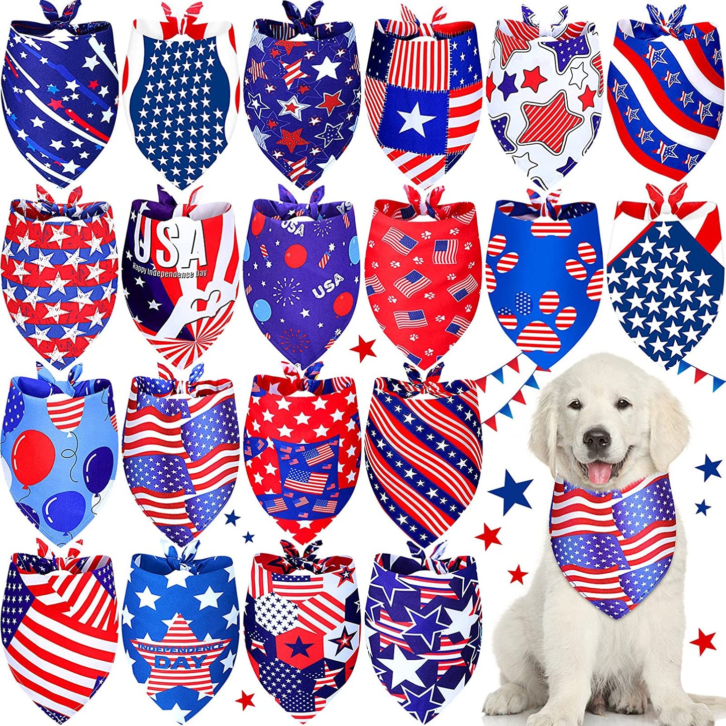 20 Pcs Easter Dog Bandana Easter Pet Scarf Washable Dog Triangle Bibs Rabbit Egg Carrot Pet Scarfs Adjustable Pet Triangle Washable Kerchief for Easter Dogs Cats (Rabbit, L) Animals & Pet Supplies > Pet Supplies > Dog Supplies > Dog Apparel Eccliy Star L 