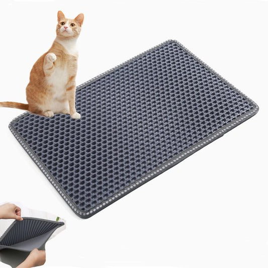 Cat Litter Mat: 21" X 14" with Double-Layer, No Phthalate, Urine Proof & Waterproof, Larger Holes Kitty Litter Mat, Litter Trapping Mat for Cat Litter Box Animals & Pet Supplies > Pet Supplies > Cat Supplies > Cat Litter Box Mats IM Beauty Gray  