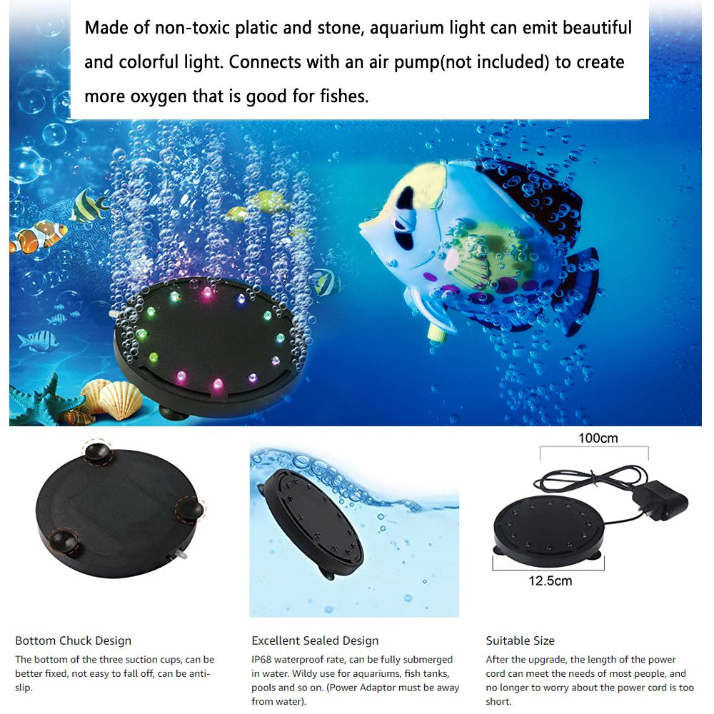Aquarium Bubble Light, LED Fish Tank Bubble Light, Submersible Decoration Lamp, LED Underwater Decor Bubbler Light, Waterproof, 4.1 Inches Animals & Pet Supplies > Pet Supplies > Fish Supplies > Aquarium Lighting FUN FOR ALL LLC   