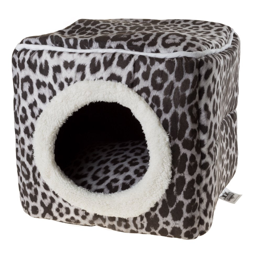 PETMAKER Covered Pet Cat Bed, Gray, Black Animal Print Animals & Pet Supplies > Pet Supplies > Cat Supplies > Cat Beds Trademark Global   