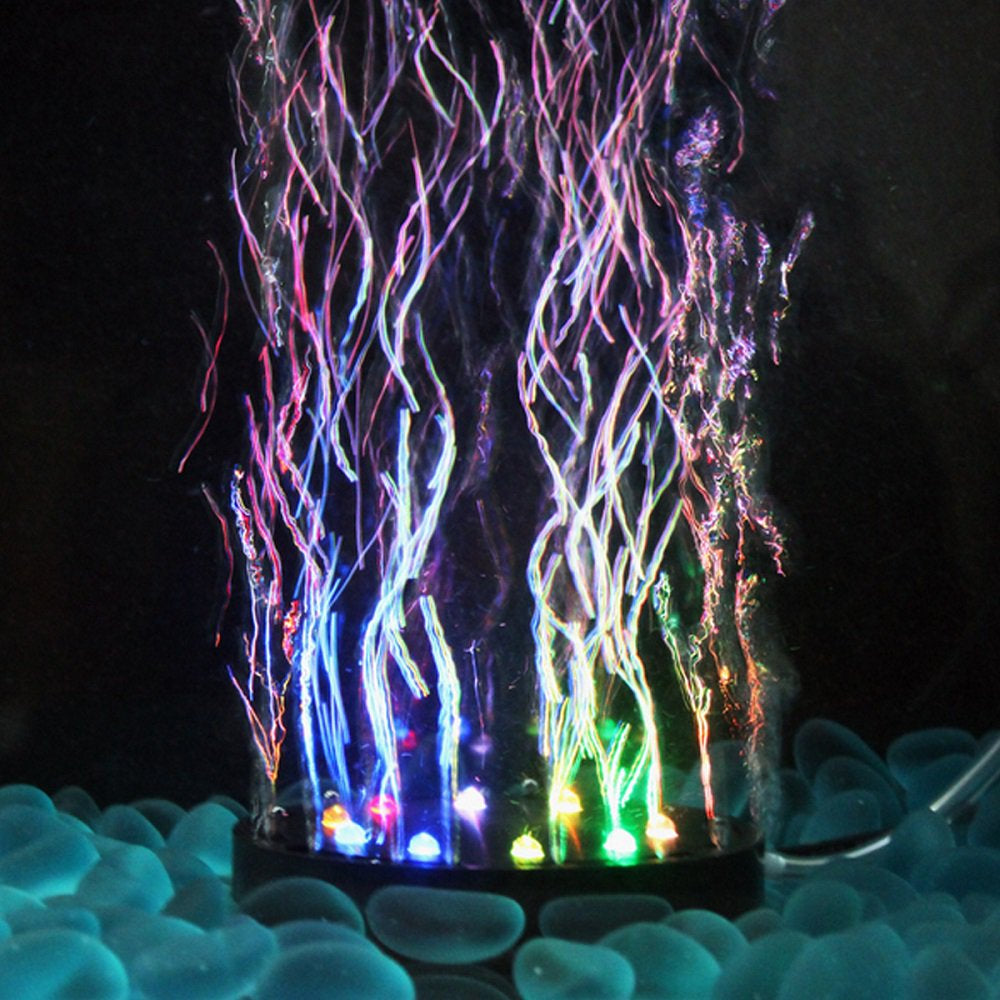 Aquarium Underwater LED Light Air Bubble Stone Multi Color for Fish Tank Round