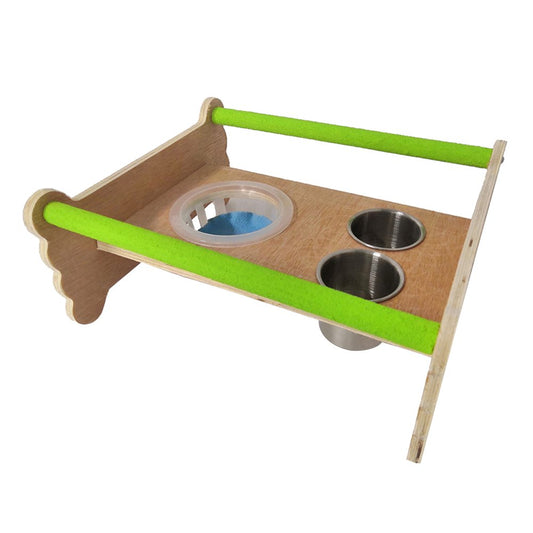 Parrot Training Stand Bird Perch Playstand Cockatiel Playground Wood Gym Toys Feeding Cups Exercise and for Play for Bir Animals & Pet Supplies > Pet Supplies > Bird Supplies > Bird Gyms & Playstands YAHODAY   