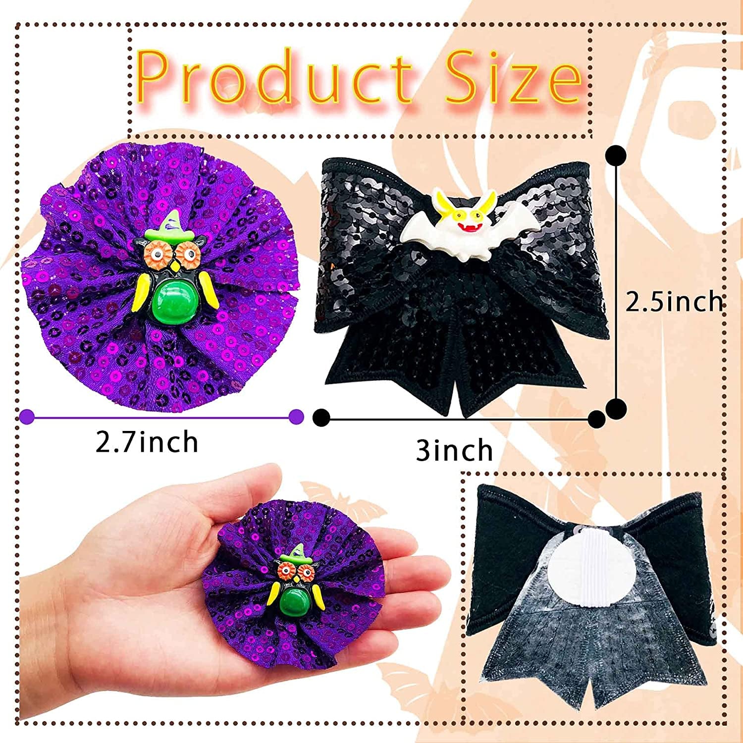 PET SHOW 4Pcs Halloween Small Dogs Collar Flowers and Bowties Charms for Cats Rabbits Slides on Puppies Medium Dog Collars Attachment Flower Bows Accessories Grooming Costumes Animals & Pet Supplies > Pet Supplies > Dog Supplies > Dog Apparel Bysitshow   