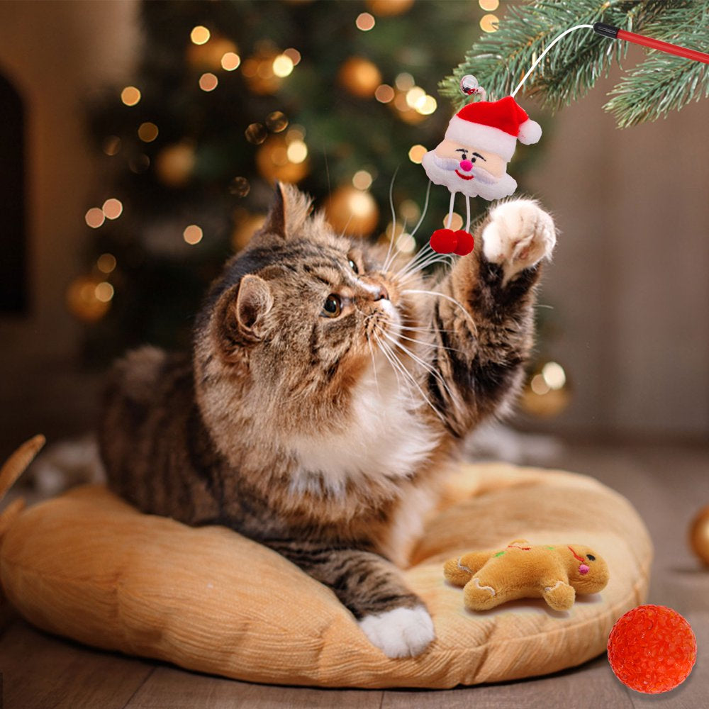 Christmas Stocking Cat Toys, 12PCS Xmas Cat Toy Set with Mouse, Squeaky Toys, Balls, Cat Teaser, Indoor Interactive Cat Gift Animals & Pet Supplies > Pet Supplies > Cat Supplies > Cat Toys ANHERUI   