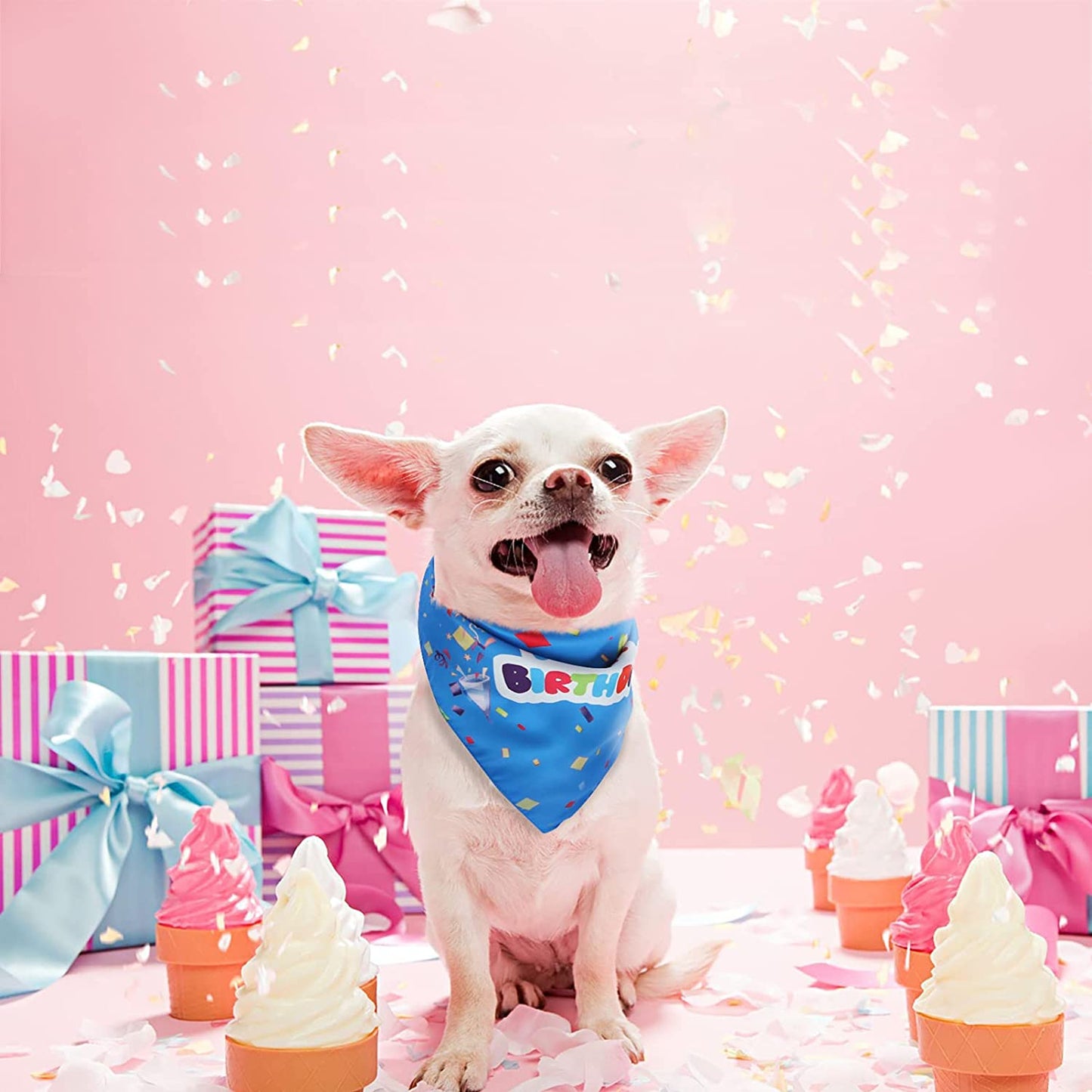 POPETPOP 2Pcs Dog Birthday Bandana Classic Plaid Pet Scarf Triangle Bibs Stylish Dog Saliva Towels Creative Printing Dog Bibs Animals & Pet Supplies > Pet Supplies > Dog Supplies > Dog Apparel POPETPOP   