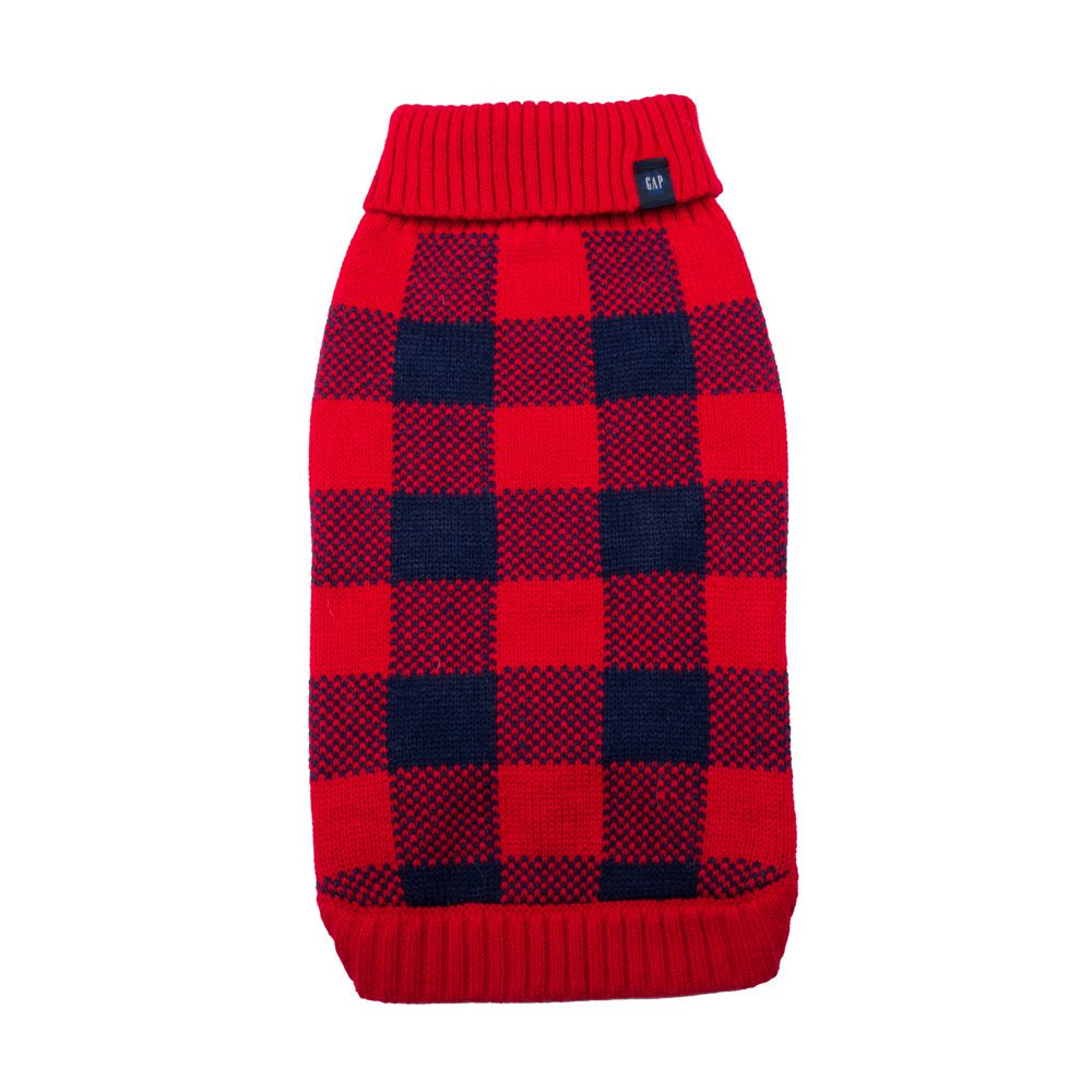 Gap Pet, Dog Clothes, Red Buffalo Plaid Pet Sweater Animals & Pet Supplies > Pet Supplies > Dog Supplies > Dog Apparel Mission Pets, Inc   