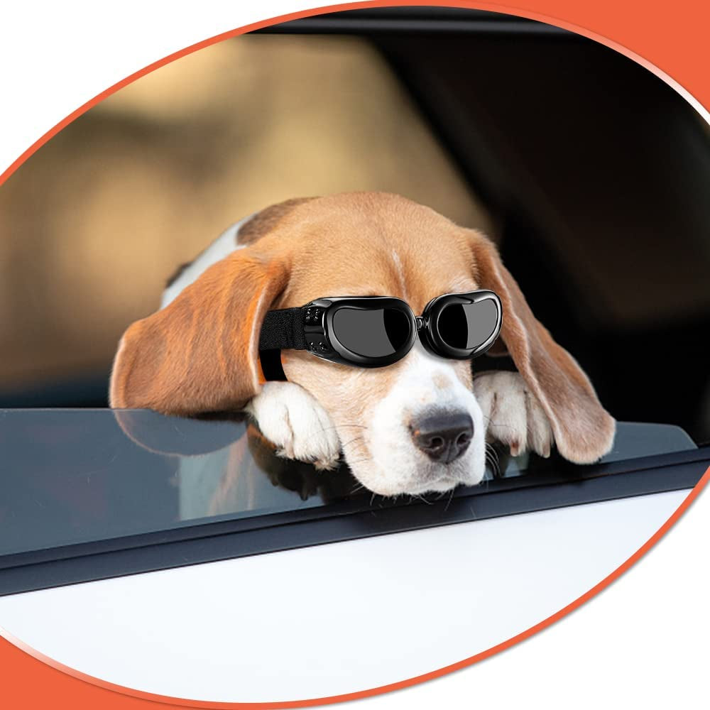 Small Dog Sunglasses Goggles, MAUMAPET UV Protection Goggles Eye Wear Protection with Adjustable Strap Waterproof Pet Sunglasses for Puppy Sun Glasses Dog Windproof Snowproof Anti-Fog Glasses Animals & Pet Supplies > Pet Supplies > Dog Supplies > Dog Apparel MAUMAPET   