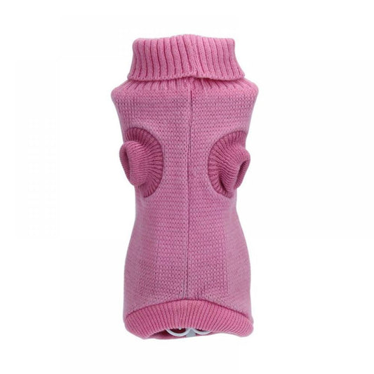 Hamlinson High Collar Pets Sweater Autumn Winter Lovely Puppy Pet Cat Dog Sweaters Knitted Coat Apparel Clothes XS S M L XL XXL Animals & Pet Supplies > Pet Supplies > Dog Supplies > Dog Apparel Wisremt XS Pink 