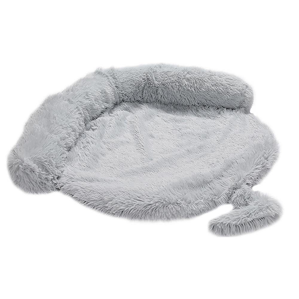 IMSHIE Plush Cat Dog Bed, Soft Comfortable Pet Plush Cushion Mats, Sleeping Warming Sofa Beds for Pets, Washable Kennel with Anti-Slip Bottom for Cats Puppy Small Animals Economical Animals & Pet Supplies > Pet Supplies > Dog Supplies > Dog Kennels & Runs IMSHIE E: Light gray round detachable 90*90*20cm  