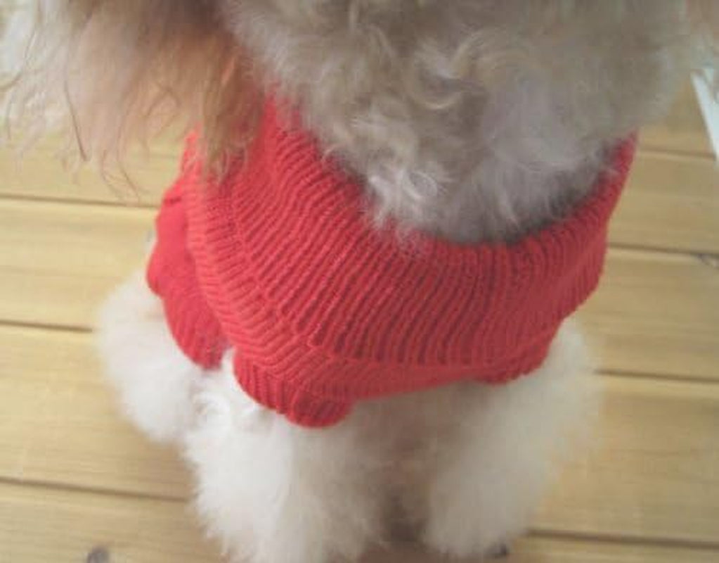 Tangpan Turtleneck Classic Straw-Rope Pet Dog Sweater Apparel (Red,L) Animals & Pet Supplies > Pet Supplies > Dog Supplies > Dog Apparel TangPan   