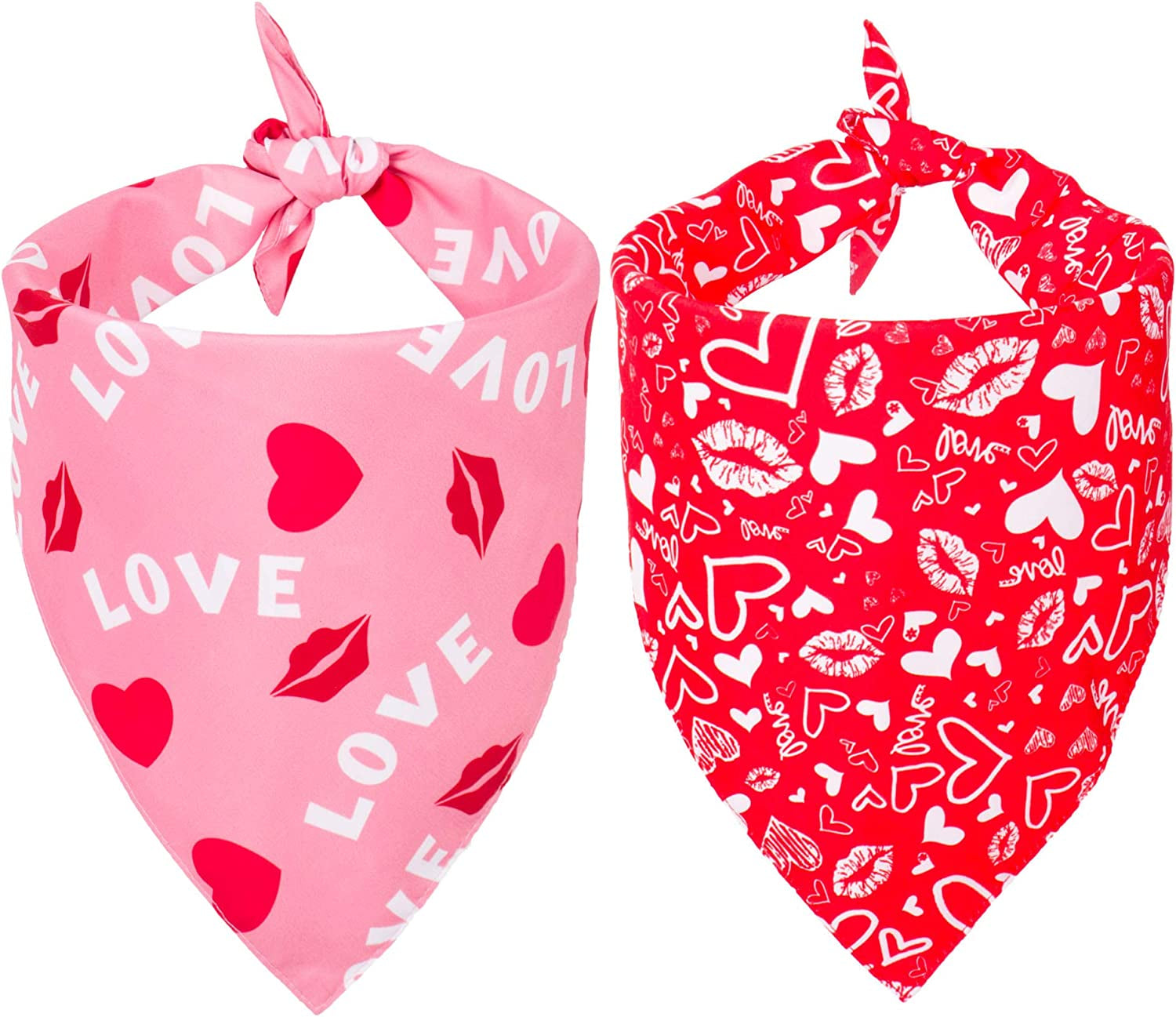 Adoggygo Valentine'S Day Dog Bandana, Multiple Sizes Offered, Reversible Triangle Dog Scarf Pet Bandana for Medium Large Dogs (Large, Valentine'S Day) Animals & Pet Supplies > Pet Supplies > Dog Supplies > Dog Apparel ADOGGYGO Valentine's Day X-Large 