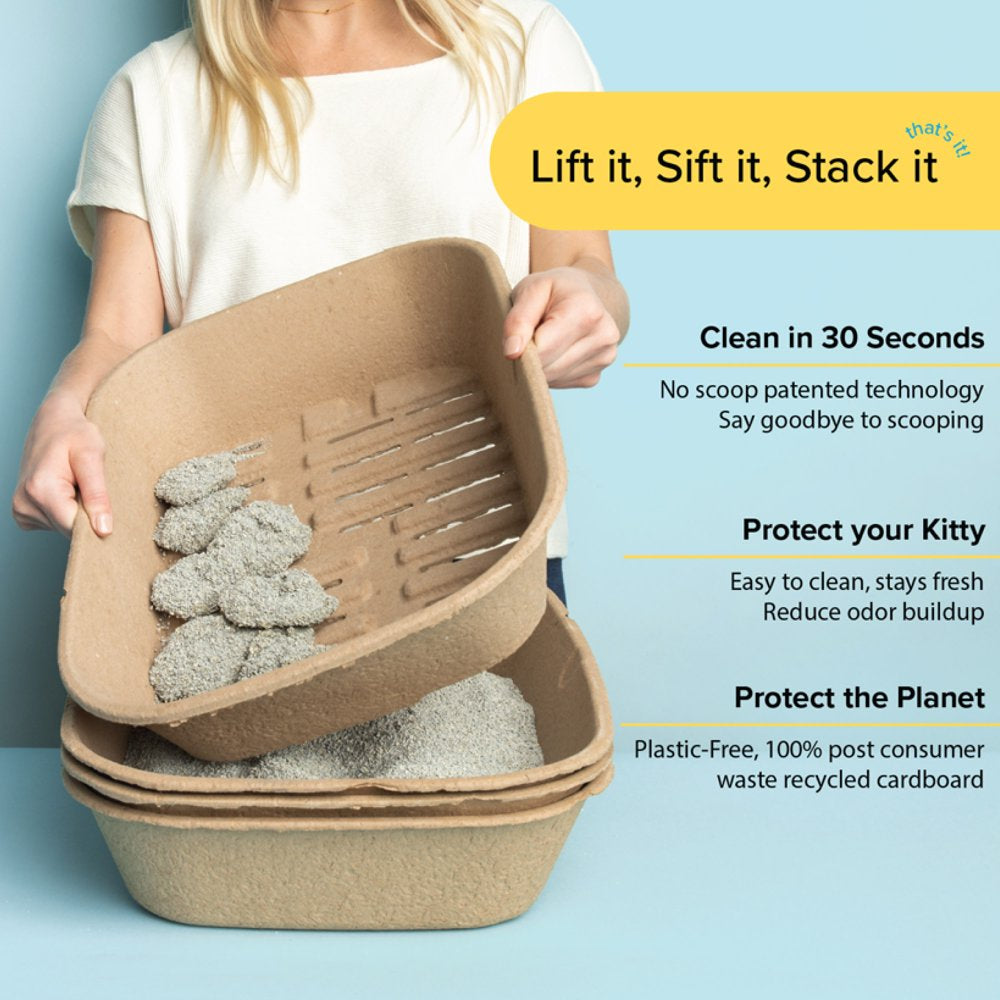 Kitty Sift Eco-Friendly Disposable Sifting Litter Box Kit Large (1 Litter Box, 5 Sifting Liners) Animals & Pet Supplies > Pet Supplies > Cat Supplies > Cat Litter Box Liners Kitty Sift   