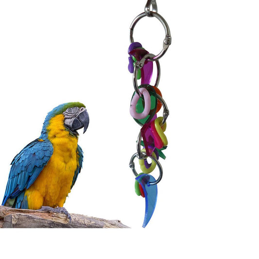 Meidiya Bird Chewing Toys,Hanging Colorful Acrylic Moon Parrot Chewing Toys Cage Accessories for Finch,Budgie,Parakeets,Cockatiels,Conures,Parrots Animals & Pet Supplies > Pet Supplies > Bird Supplies > Bird Cage Accessories Meidiya   