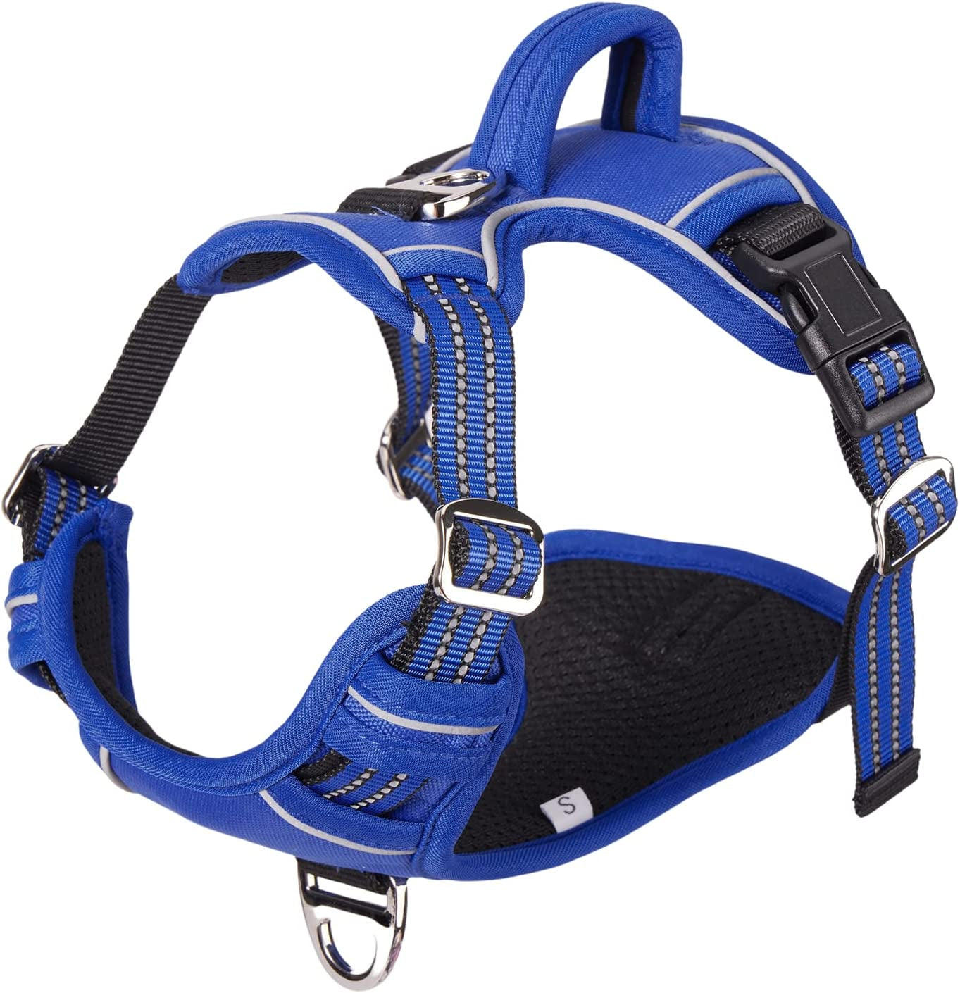 Dog Harness for Large Dogs No Pull with Handle 2 Metal Leash Clips, Adjustable Reflective Puppy Harness, Breathable Camo Oxford Padded Vest Easy Control Front Clip for Medium Large Dogs Animals & Pet Supplies > Pet Supplies > Dog Supplies > Dog Apparel Dociote Blue X-Large (Pack of 1) 