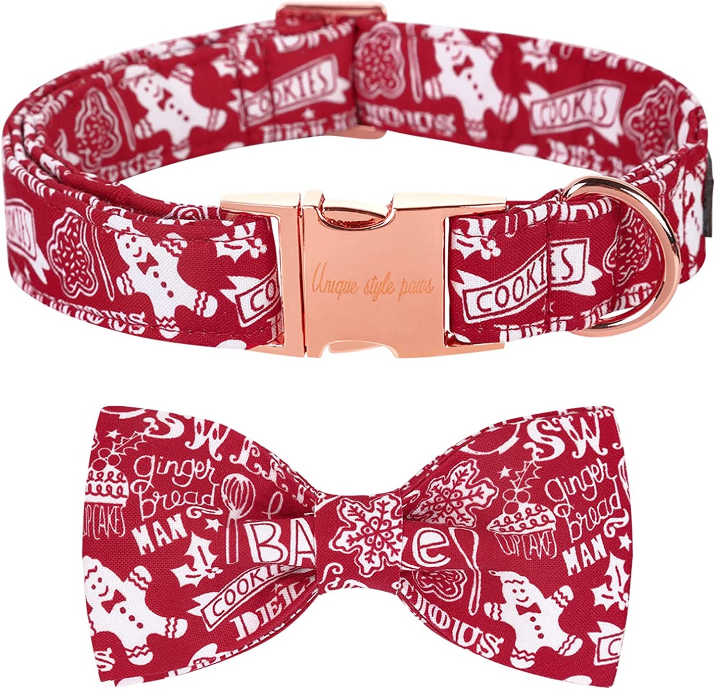 Unique Style Paws Dog Collar Bow Tie Collar Adjustable Collars for Dogs and Cats Small Medium Large Animals & Pet Supplies > Pet Supplies > Dog Supplies > Dog Apparel Unique style paws Snowman X-Large (Pack of 1) 