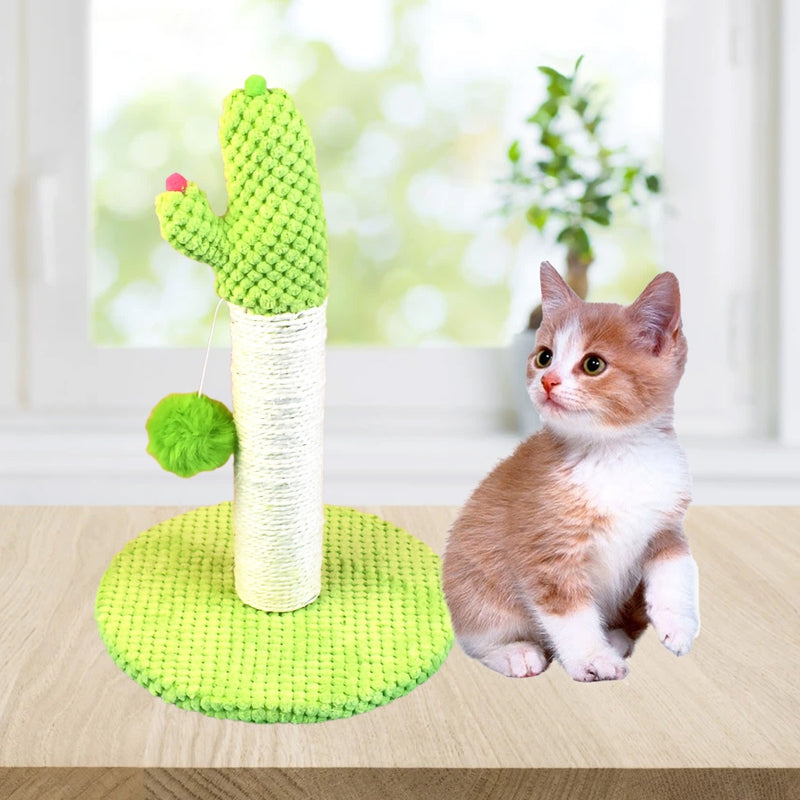 Walbest Cat Scratcher,Cat Scratching Post Lovely Cactus Shape Furniture Protection Climbing Toy Kitten Claw Scratcher Trees Sisal Toy Pet Supplies
