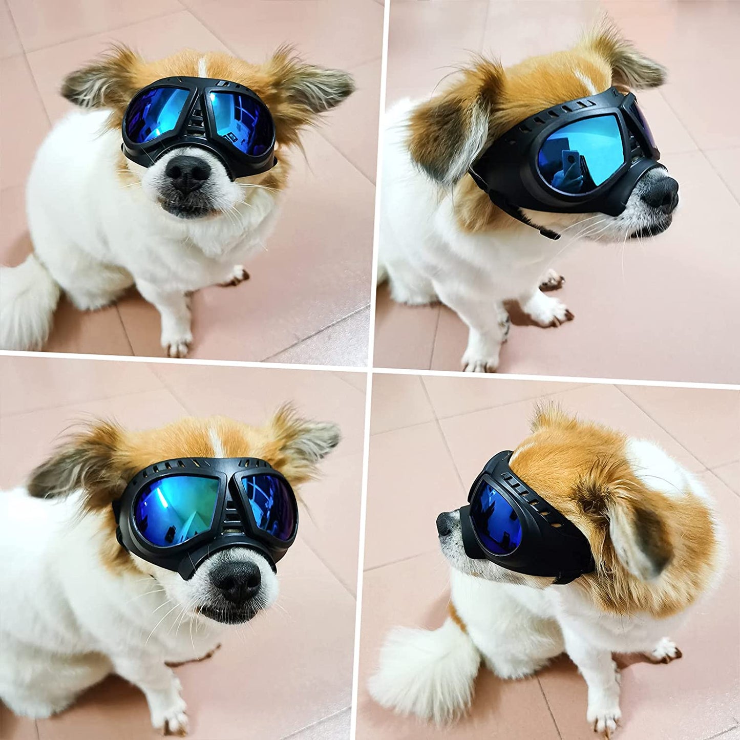 Namsan Dog Goggles Small Breed Anti-Uv Doggy Sunglasses for Small-Medium Dogs Windproof Anti-Dust Antifog Soft Pet Dog Glasses for Long Snout Dogs Eyes Protection, Blue Lens Animals & Pet Supplies > Pet Supplies > Dog Supplies > Dog Apparel Namsan   