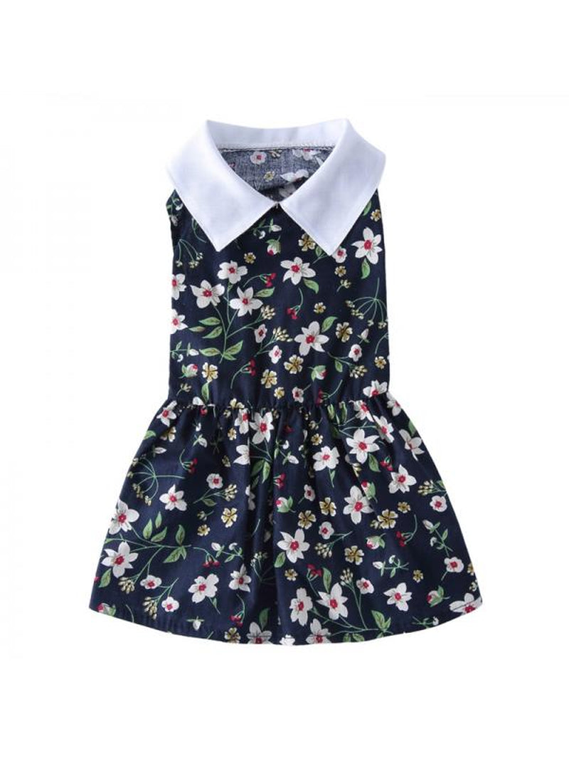 Flower Dog Dress for Pet Colorful Flower Print Clothes Birthday Party Doggie Sundress Puppy Clothes Animals & Pet Supplies > Pet Supplies > Dog Supplies > Dog Apparel Jongmart L White Flower 