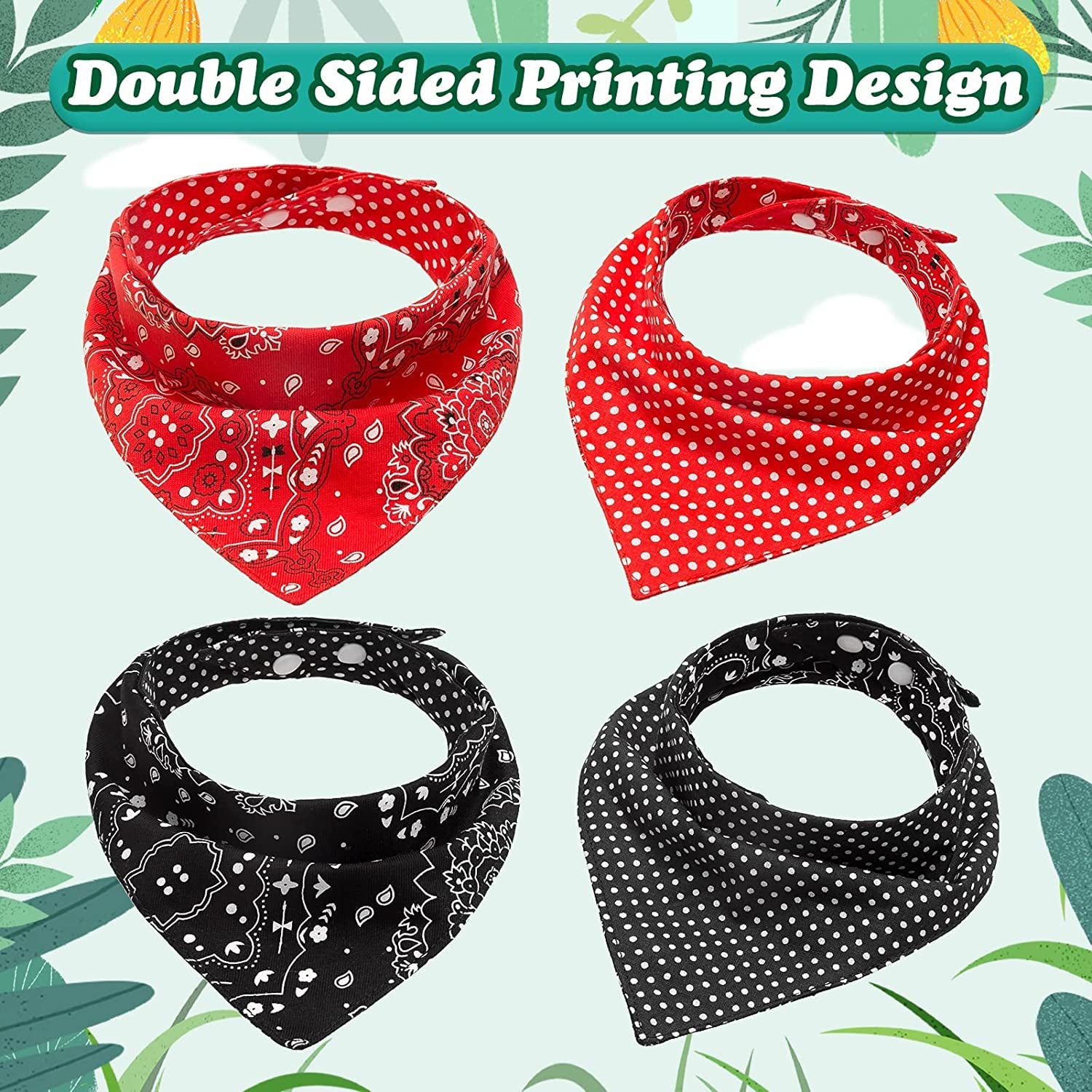 PAWCHIE Dog Bandanas Small Reversible Styles Pet Triangle Scarf Bibs - Adjustable with Two Snaps - Kerchief Set Accessories for Dogs, Puppy, Cats Animals & Pet Supplies > Pet Supplies > Dog Supplies > Dog Apparel Orangexcel   