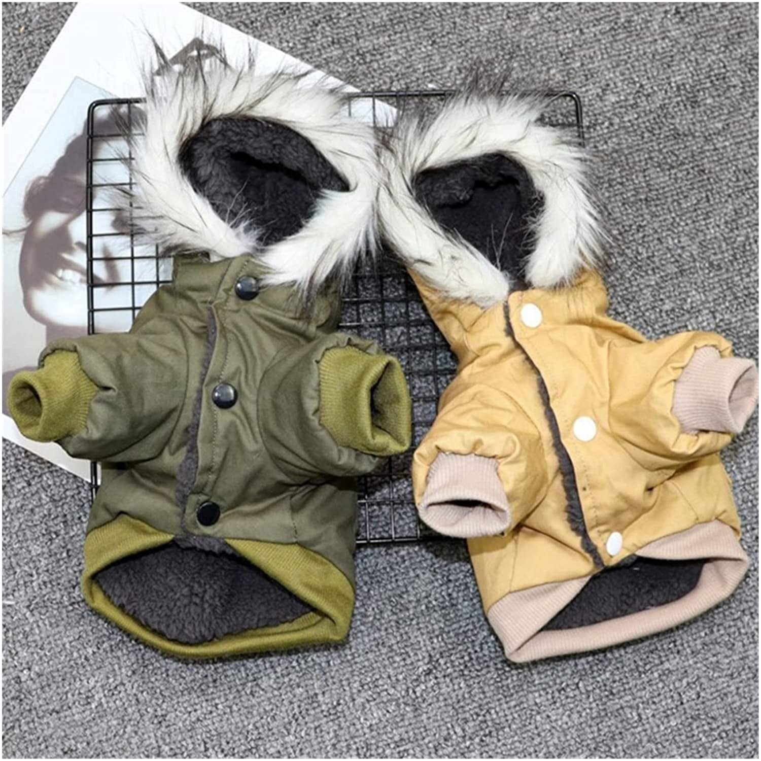 Dog Clothes Warm Puppy Jacket Coat for Small Medium Dog Clothes Hoodie Pets Clothing (Color : Khaki, Size : 2XL) Animals & Pet Supplies > Pet Supplies > Dog Supplies > Dog Apparel keffiyeh   