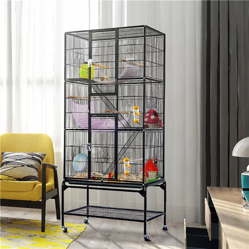 Extra Large Metal Rolling Pet or Bird Cage with Detachable Stand Animals & Pet Supplies > Pet Supplies > Bird Supplies > Bird Cages & Stands Easyfashion   