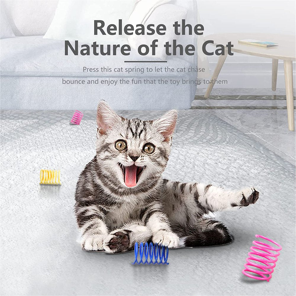 VEGCOO 24Pcs Cat Spring Cat Toys, Colourful Cat Interactive Toys Elastic Cat Spiral Springs for Swatting Bitting Hunting and Active Healthy Play(Random Colour) Animals & Pet Supplies > Pet Supplies > Cat Supplies > Cat Toys LMC-CW-ML002   