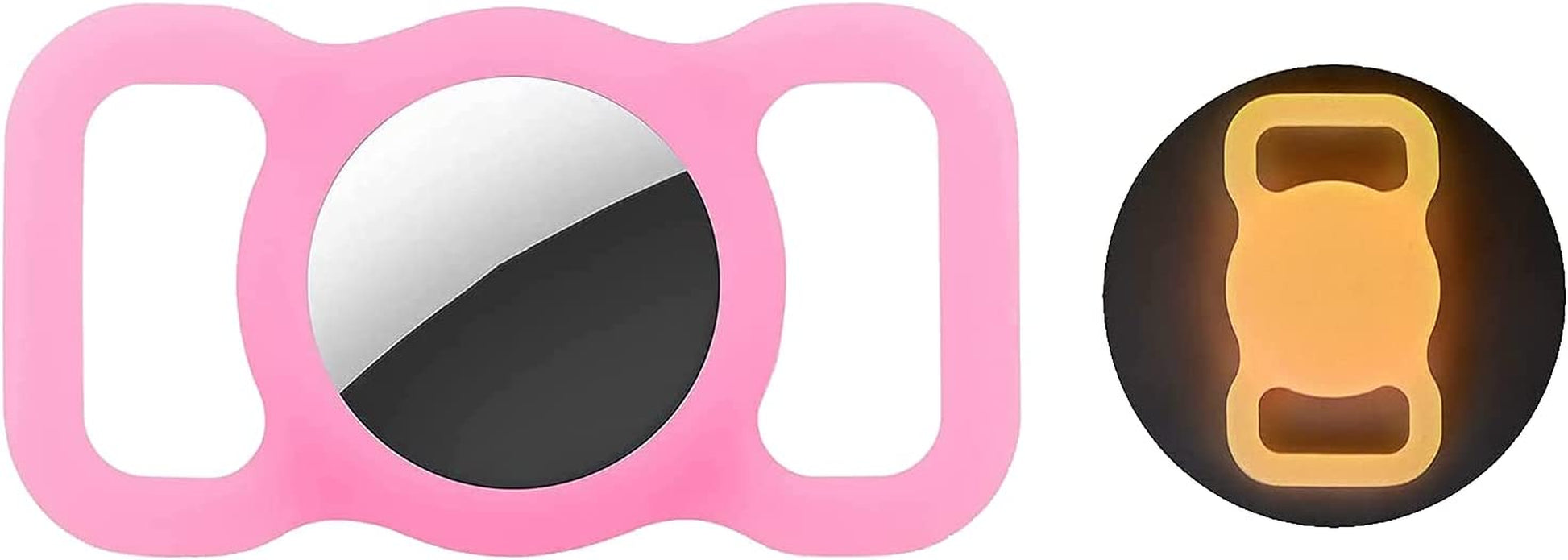 Sichy Pet Silicone Protective Case for Apple Airtag GPS Finder Dog Cat Collar Loop, Pet Loop Holder for Air_Tag, for Apple Locator Tracker Anti-Lost Device (Luminous Pink)