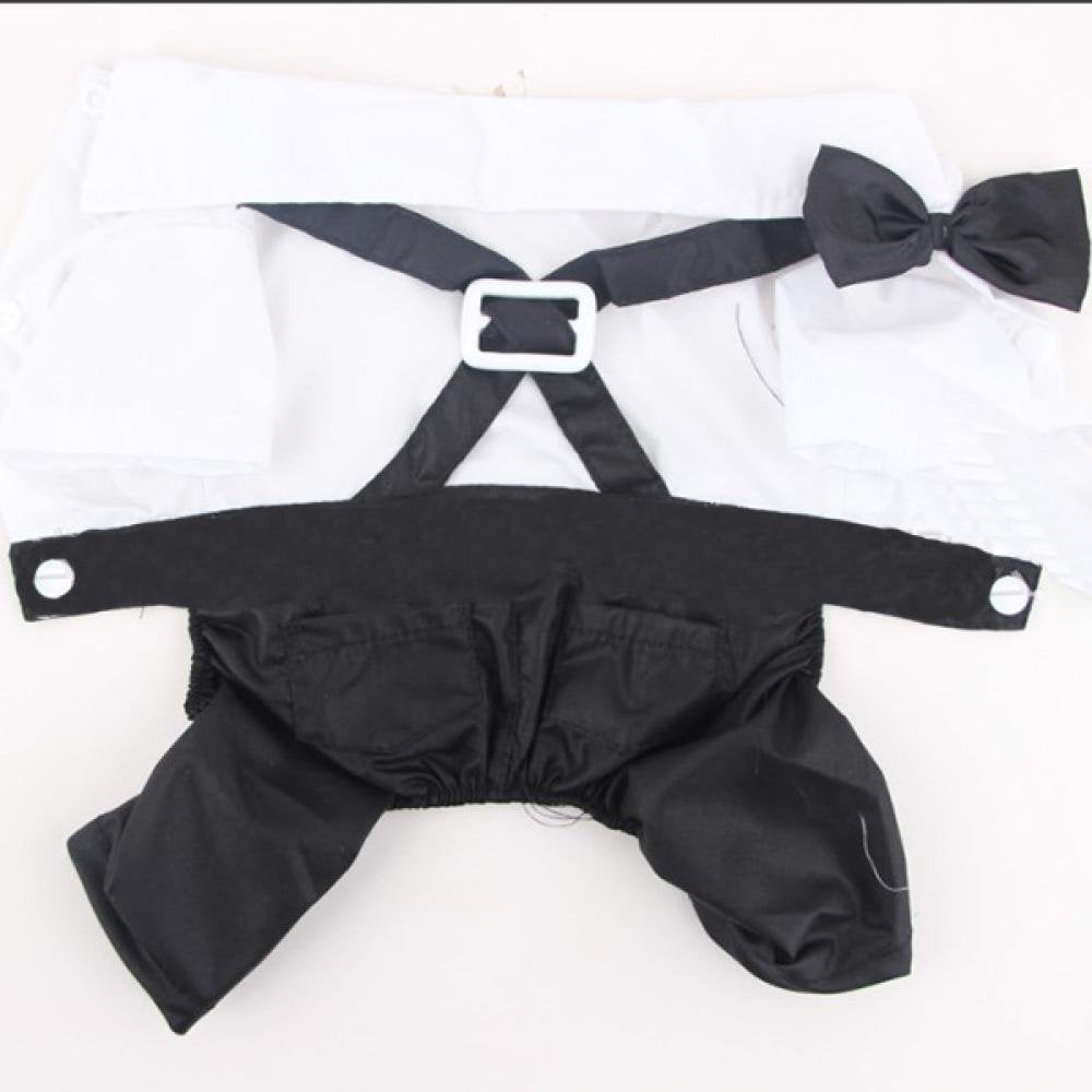 Enlightened Pet Dogs Cats Apparel Male Prince Tuxedo Bow Tie Suit Puppy Costume Jumpsuit Coat S-XL Animals & Pet Supplies > Pet Supplies > Dog Supplies > Dog Apparel Enlightened   