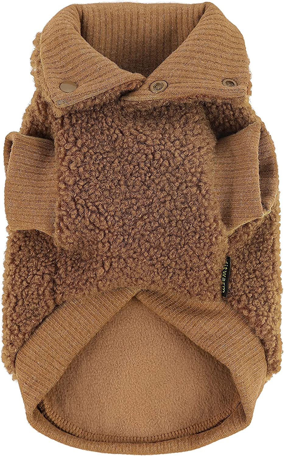 Fitwarm Vest Fuzzy Thick Sherpa Dog Coat Vest Turtleneck Sweater Puppy Winter Clothes Doggie Knitted Pet Cold Weather Clothes Doggy Pullover Jacket Cat Apparel Green Small Animals & Pet Supplies > Pet Supplies > Dog Supplies > Dog Apparel Fitwarm Brown XXL 