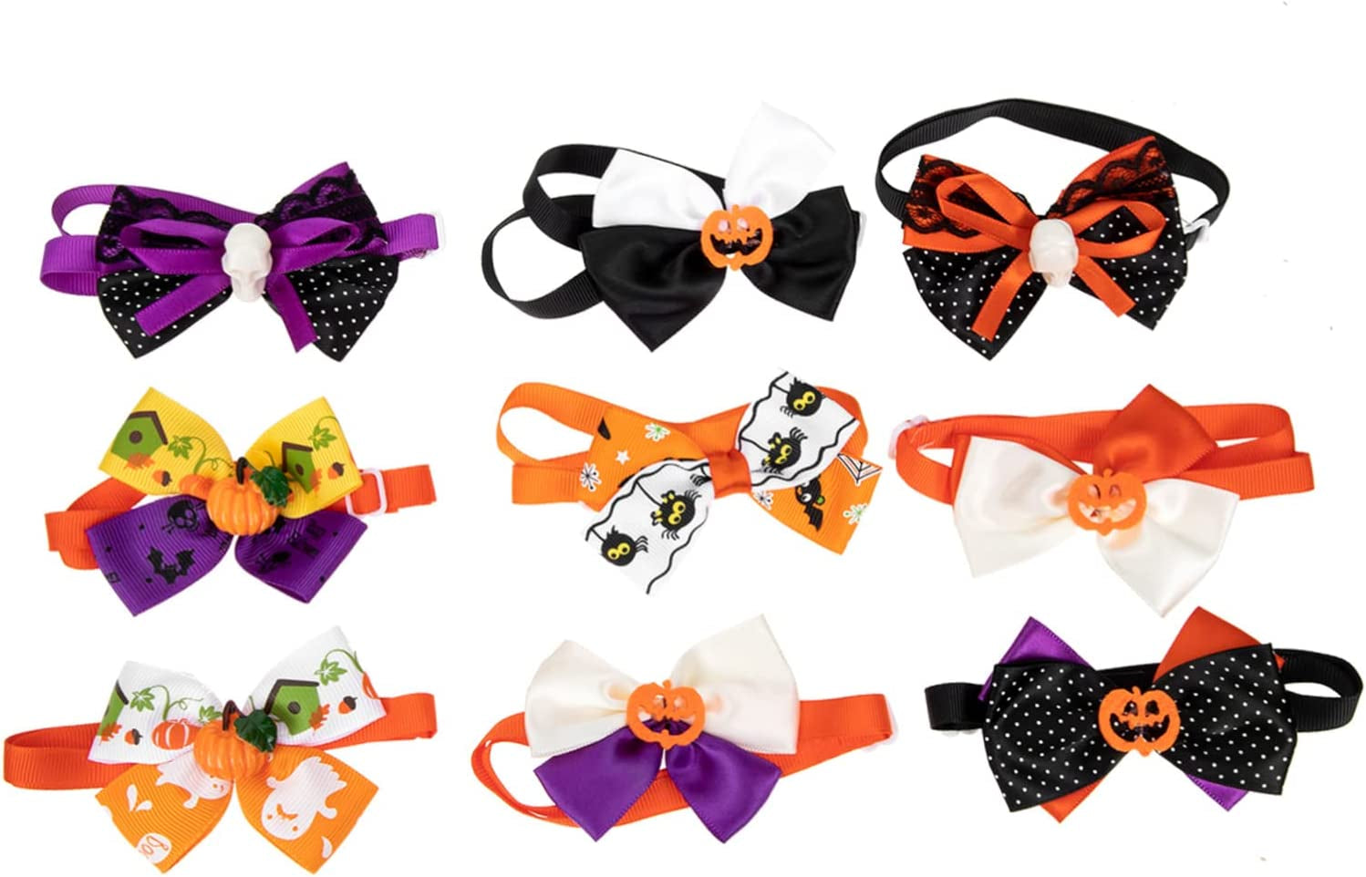 Balacoo 9Pcs Pet Bow Tie Puppies Collars Cat Collars Bell Small Dog Collar Decorative Dog Collar Cat Bowtie Collar Pet Bow Collar Pet Neck Tie Collar , Felt Cloth Variety Props Animals & Pet Supplies > Pet Supplies > Dog Supplies > Dog Apparel Balacoo Assorted Color 25x5cm 