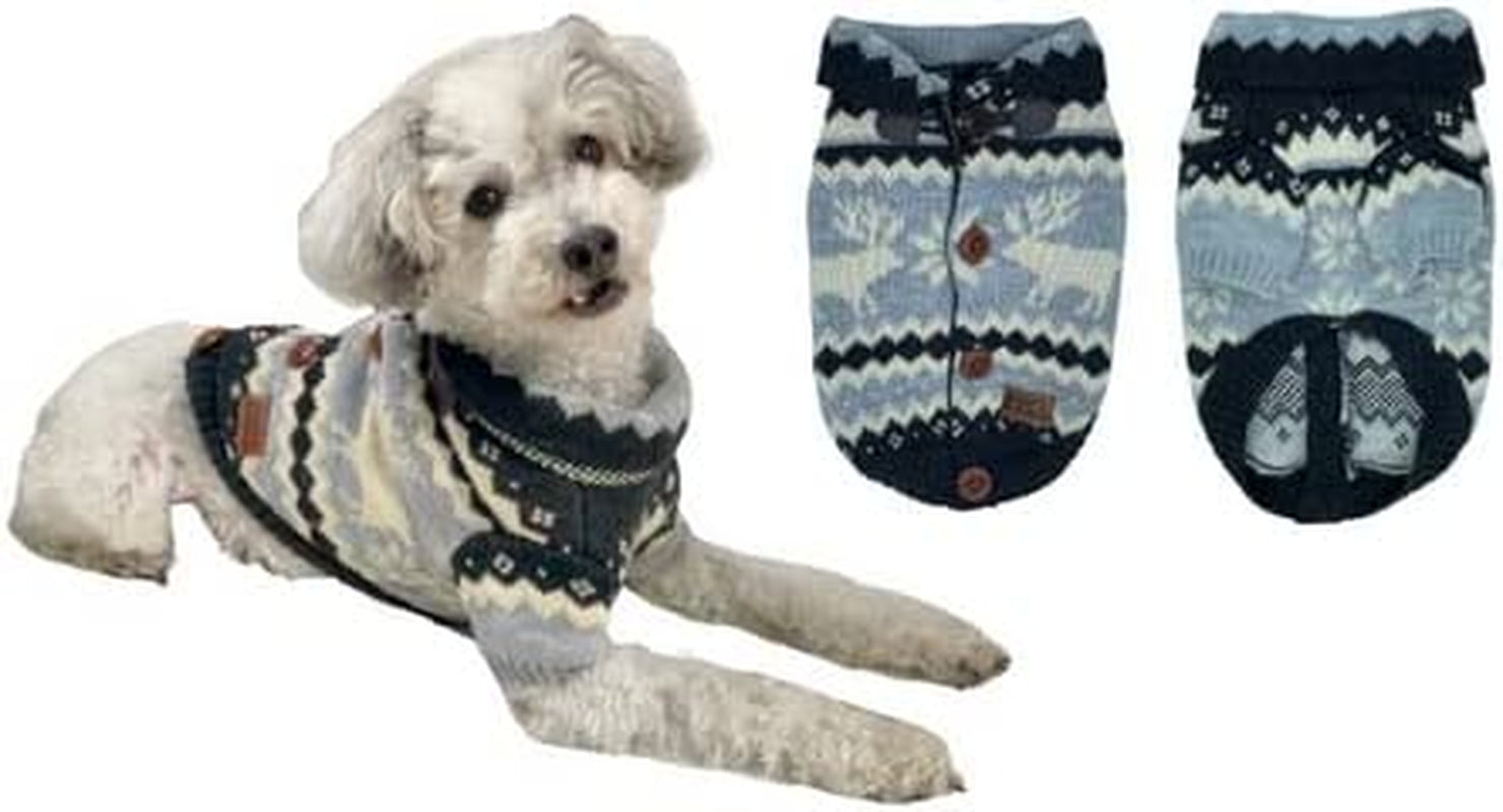 Navy Winter Après Ski Pet Sweater for Small Dogs and Cats (Small) Animals & Pet Supplies > Pet Supplies > Dog Supplies > Dog Apparel Scout & Friends Small  