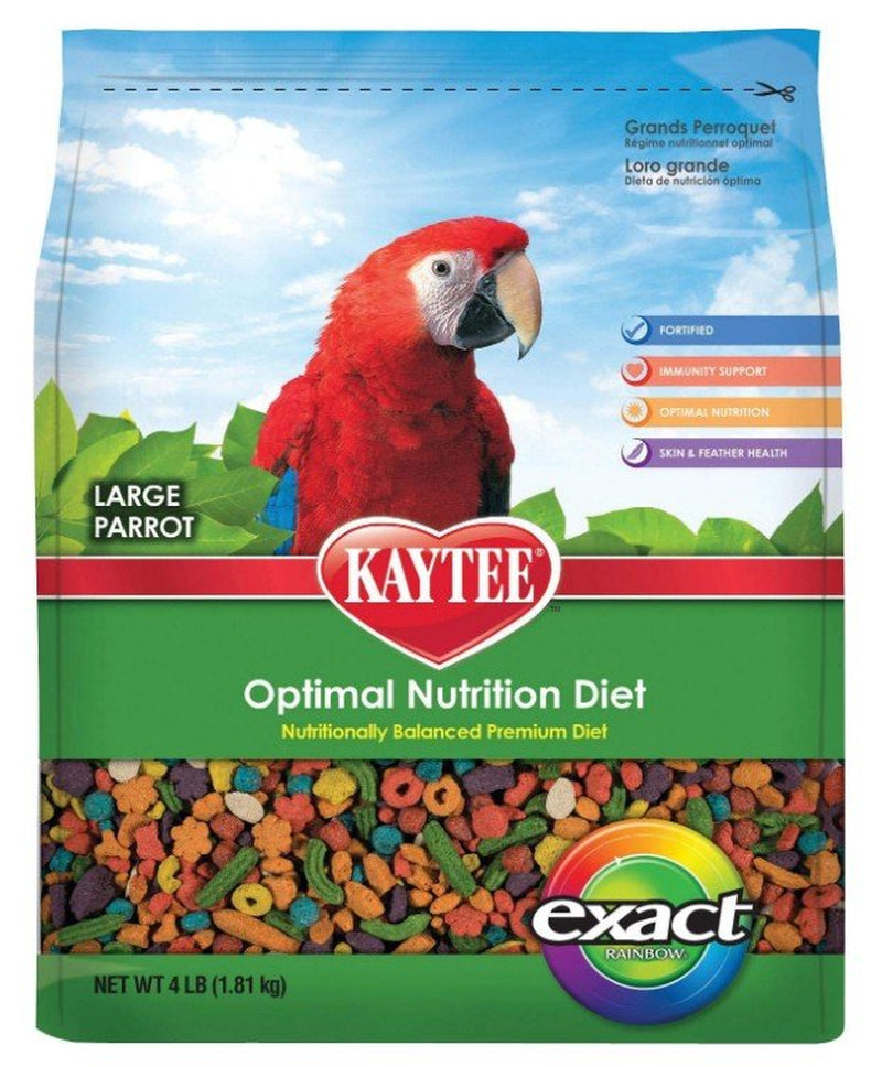 Kaytee Exact Rainbow Large Parrot Pet Bird Food, 4 Lb