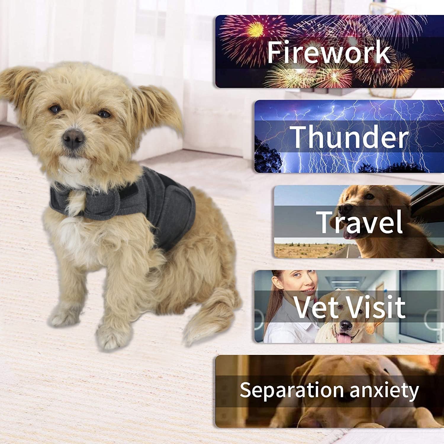 QIYADIN Dog Comfort Dog Anxiety Relief Coat, Breathable Shirts for Dogs, Dog Anxiety Vest Jacket Warp, Puppy Anxiety Calming Vest Wrap (XL) Animals & Pet Supplies > Pet Supplies > Dog Supplies > Dog Apparel PetHouzz   