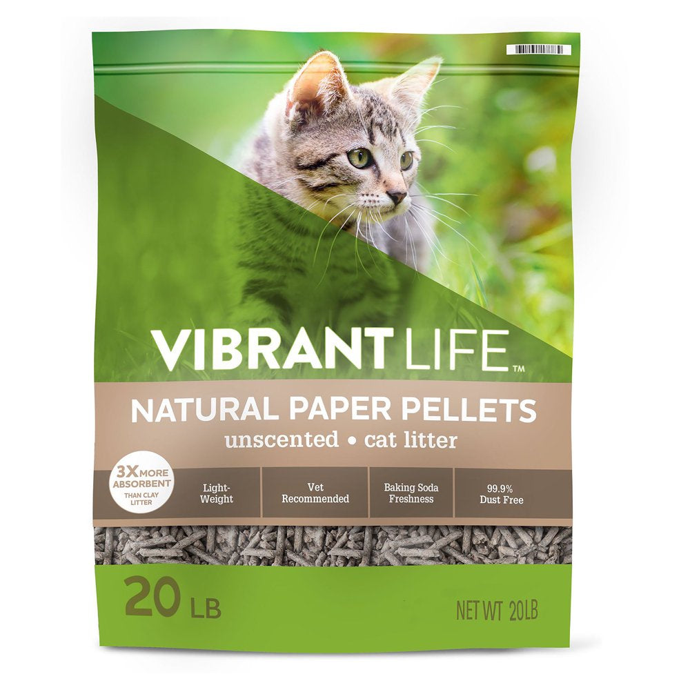 Vibrant Life Natural Paper Pellets Cat Litter, Unscented, 20 Lb Animals & Pet Supplies > Pet Supplies > Cat Supplies > Cat Litter B.P.V. Environmental 20 lbs  