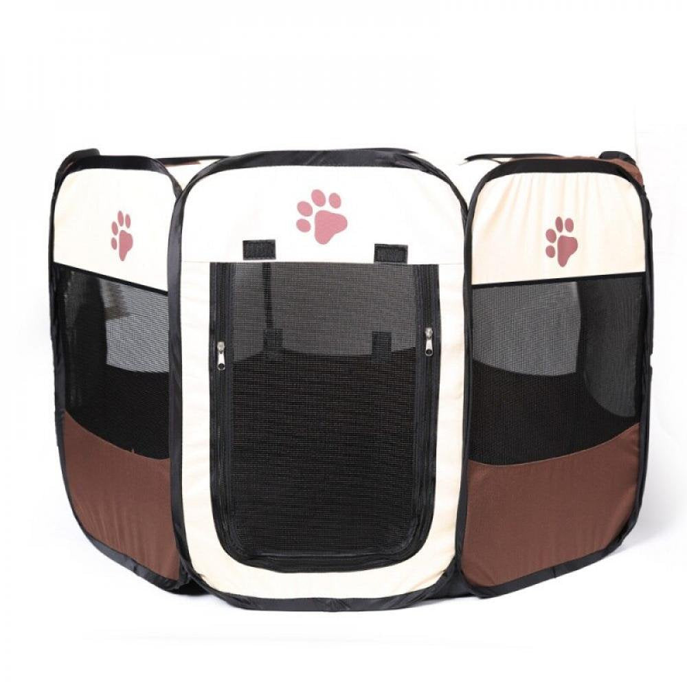 Clearance! Portable Folding Pet Tent Dog House Fordable Travel Pet Dog Cat Play Pen Sleeping Fence Puppy Kennel Cushion Beds & Sofas Animals & Pet Supplies > Pet Supplies > Dog Supplies > Dog Houses Fantadool M Brown 