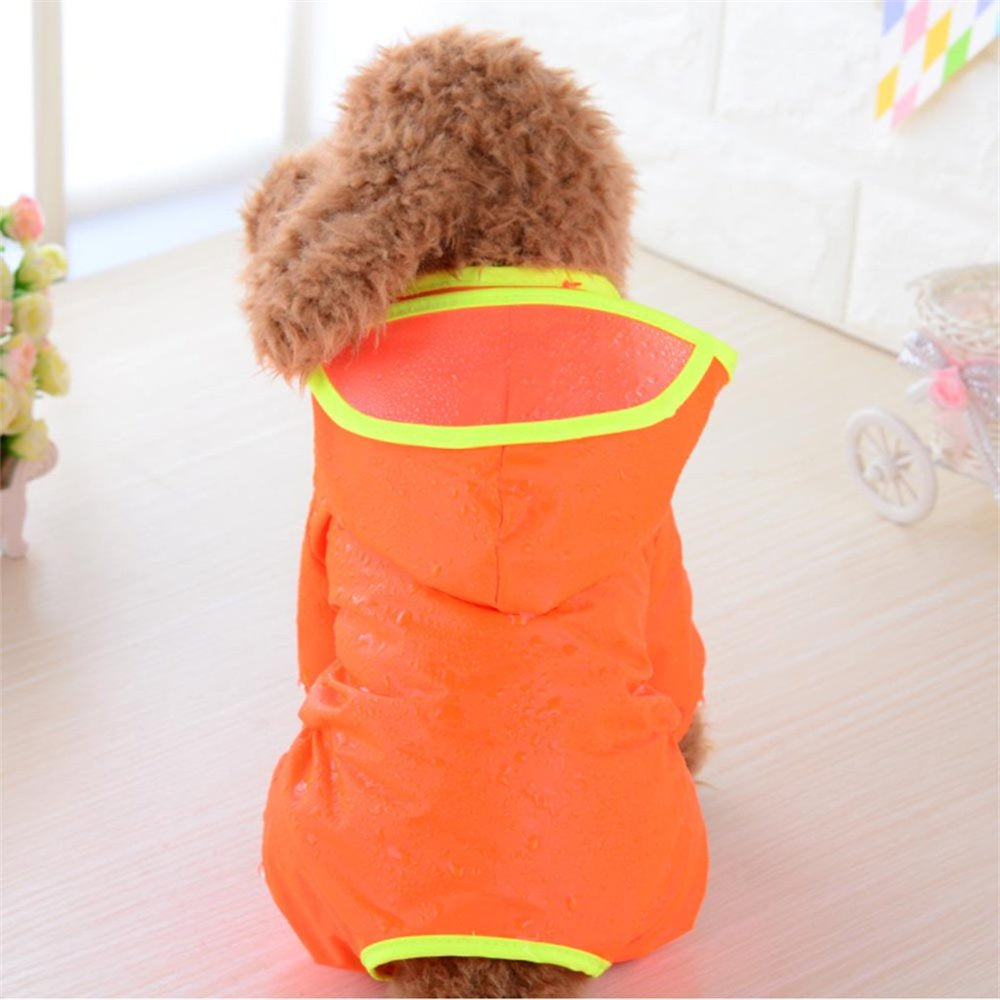 Rdeuod Dog Costume Pet Dog Puppy Rainwear Raincoat Pet Hooded Waterproof Jacket Clothes Cat Costume Animals & Pet Supplies > Pet Supplies > Dog Supplies > Dog Kennels & Runs Rdeuod M Orange2 