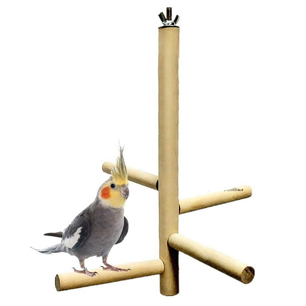 SPRING PARK Bird Perch,Natural Wooden Training Stand 4 Stairs Ladder for Canary Parakeet Parrot Cockatiel Lovebird Animals & Pet Supplies > Pet Supplies > Bird Supplies > Bird Ladders & Perches SPRING PARK   