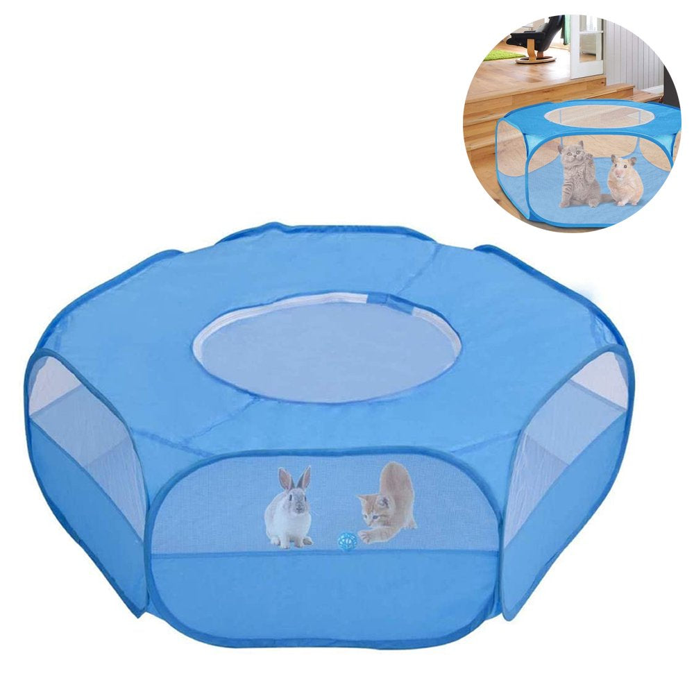 Small Animal Playpen, Waterproof Small Pet Cage Tent Portable Outdoor Exercise Yard Fence with Top Cover anti Escape Yard Fence for Kitten/Cat/Rabbits/Bunny/Hamster/Guinea Pig/Chinchillas Animals & Pet Supplies > Pet Supplies > Dog Supplies > Dog Kennels & Runs Xelparuc   