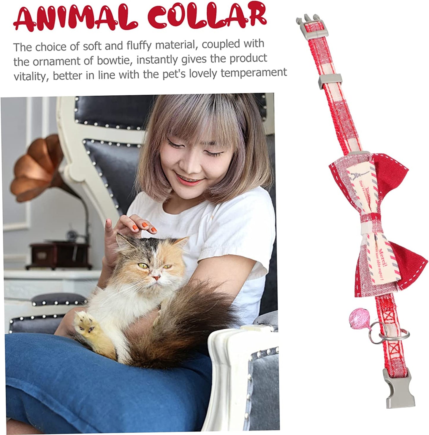 BCOATH Pet Bow Small Puppy Collar Small Cat Collar Adjustable Cat Collar Adjustable Pet Collar Bow Tie Dog Collars Delicate Kitten Collar Dog Collar Adjustable Pet Collar Red Necklace Animals & Pet Supplies > Pet Supplies > Dog Supplies > Dog Apparel BCOATH   