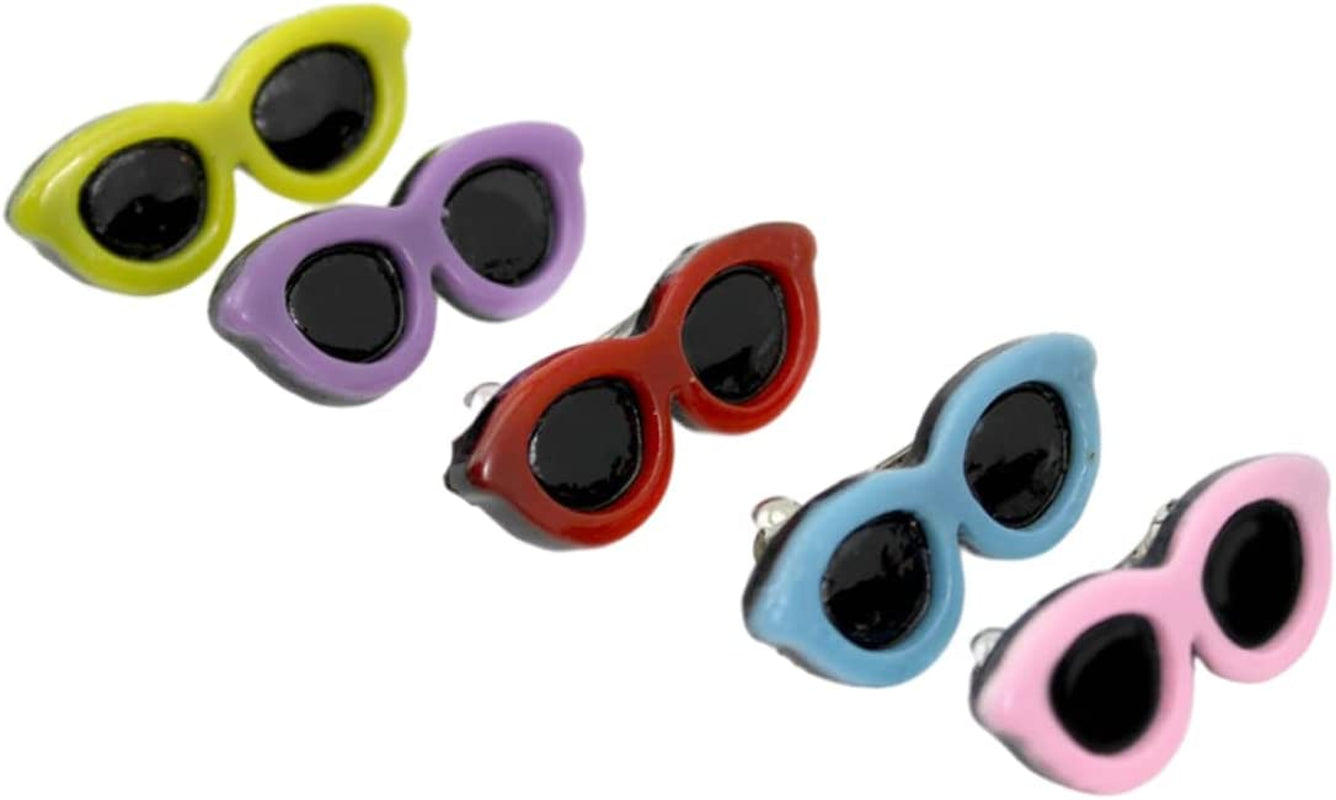 Eaarliyam Sunglasses Shaped Dog Hair Clip, 5 Pet Hair Accessories, Sunglasses Hair Clip, 3.8 * 1.5Cm(Red+Pink+Yellow+Purple+Sky Blue) Animals & Pet Supplies > Pet Supplies > Dog Supplies > Dog Apparel Eaarliyam   