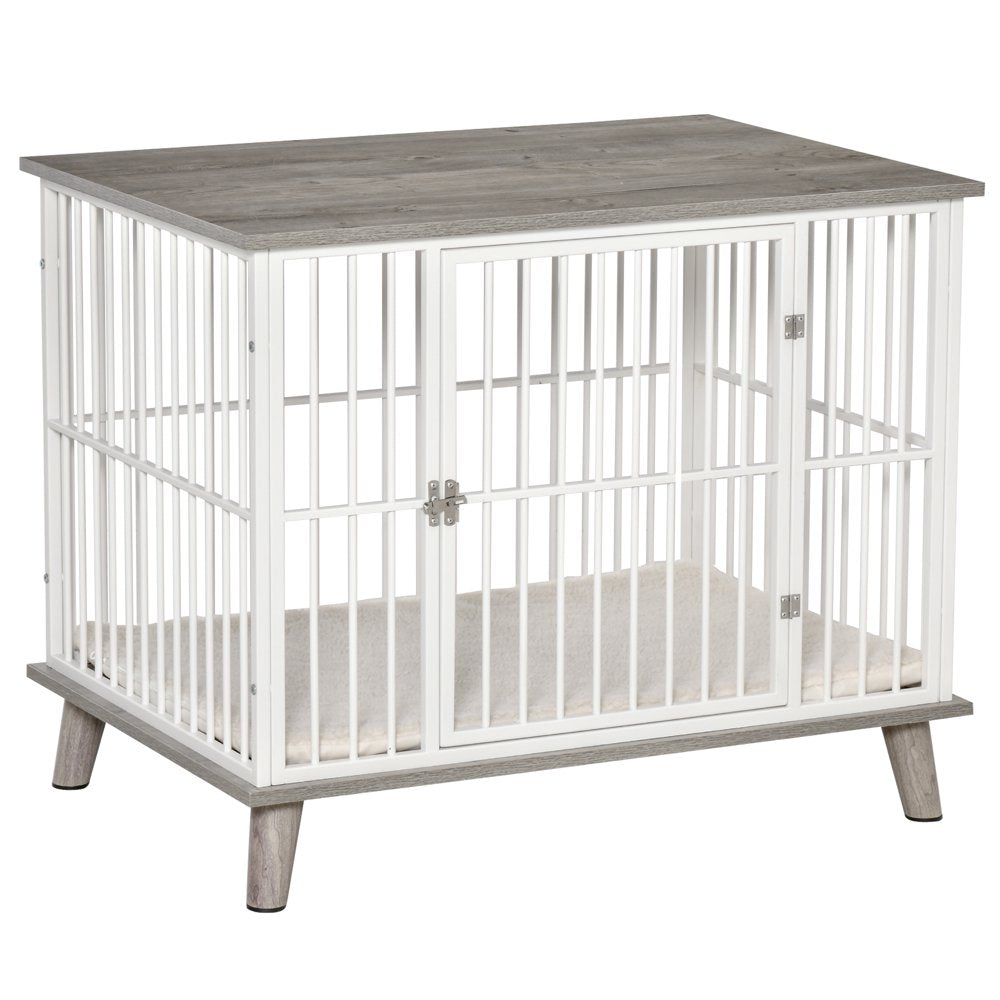 Pawhut Furniture Style Dog Cage House W/ Soft Cushion for Small Medium Dog, Grey Animals & Pet Supplies > Pet Supplies > Dog Supplies > Dog Houses Aosom LLC   